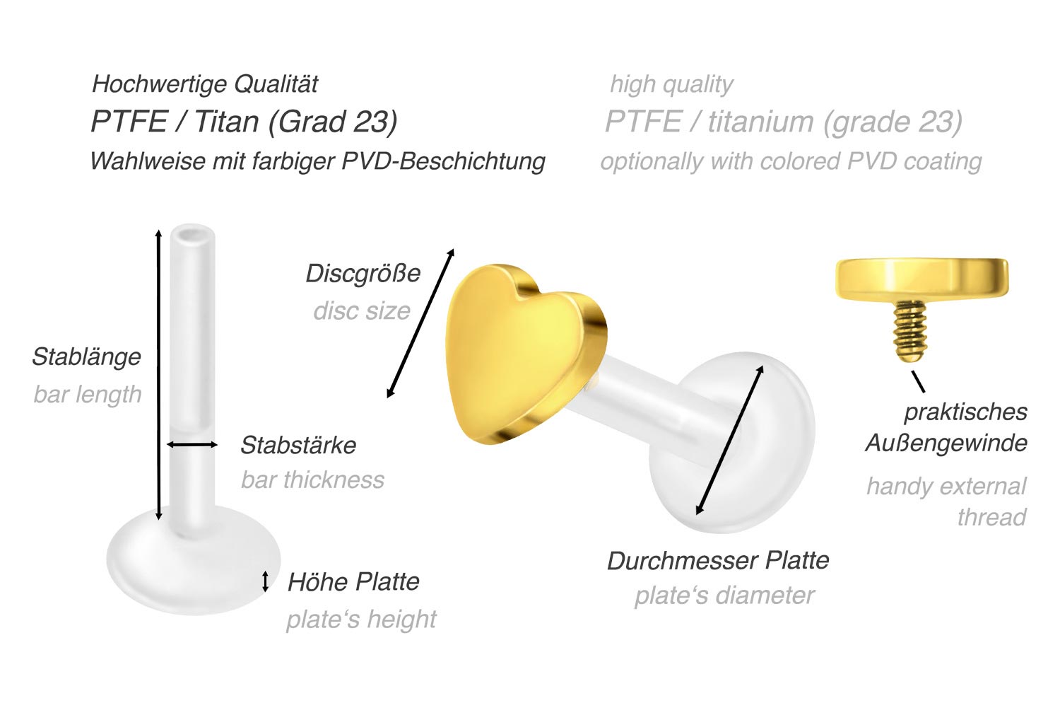 Teflon coated titanium piercing on sale